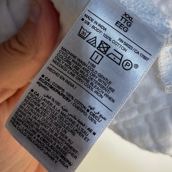 Old Navy White Button Front Muslim Textured Shirt XXL - Picture 4 of 6